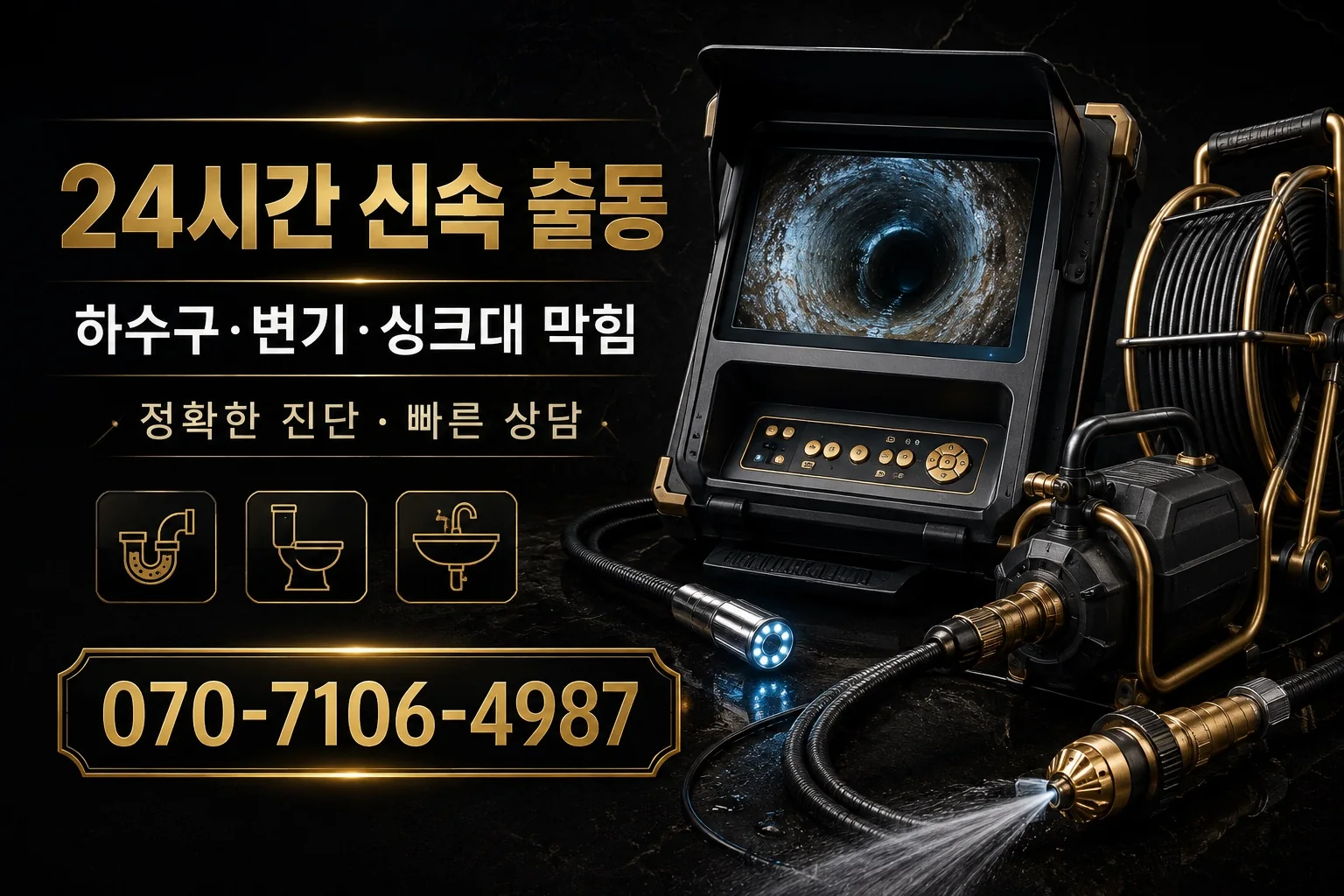라온배관 블랙 골드 배관내시경 장비 서비스 안내